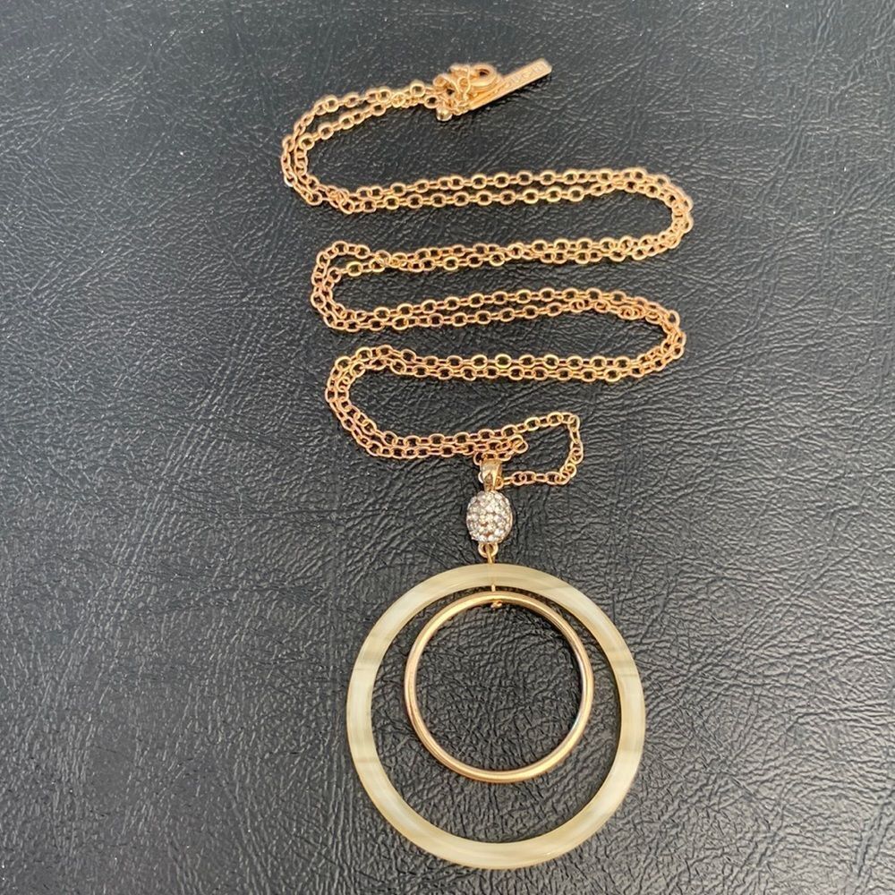 Lele Sadoughi Orbit Hoop Circle Ring Pendant Necklace